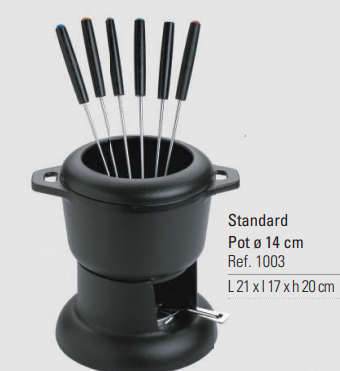 Invicta Döküm Fondü Tencere Seti Siyah 14cm PUV100301