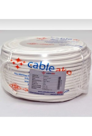 Ako Elektrik Kablosu Beyaz 100 Metre 5 x 2.5mm2