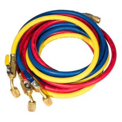 Klima Gaz Şarj Hortumu Valfli Vanalı 90cm 3lü E-336RYB-C