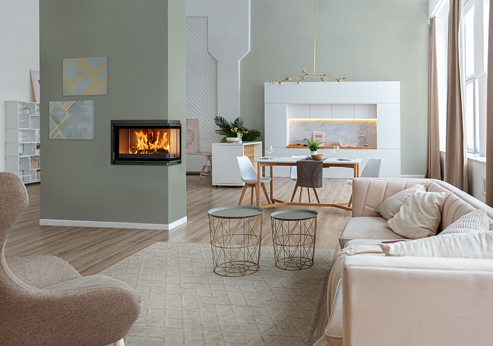 Invicta Corner 700 Right Glass Sağ Açık Şömine P626372 (627372) - Görsel 2