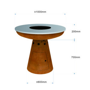 Corten Bahçe Barbeqü 1 Metre BG05