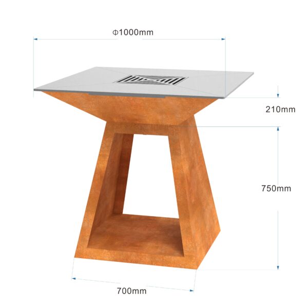 Corten Bahçe Barbeqü 90cm BG08