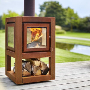 Corten Odunlu Bahçe Söminesi FP11